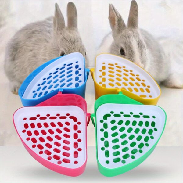 3pcs pieces of pet toilet small animal cat litter tray corner suitable for hamster, guinea pig, ferret, sand rat pet toilet - Image 5