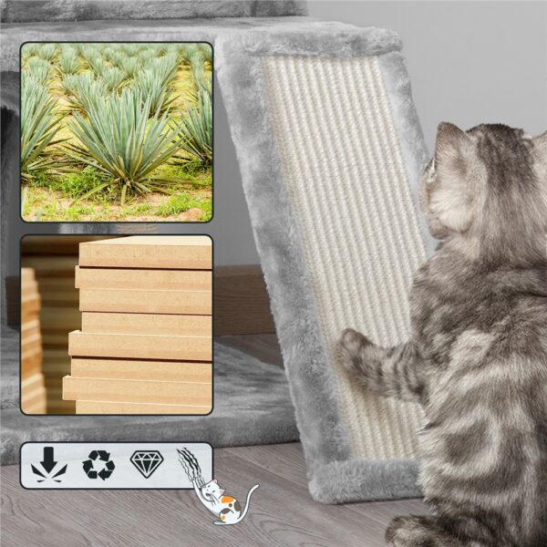 Costoffs 36'' Cat Tree Multilevel Cat Tower with Extra Large Perch & Scratching Posts & Scratching Board for Indoor Cats/ Kittens - Image 16