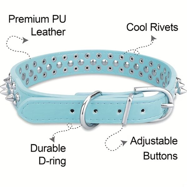 Spiked Fashion Dog Collar Set - Durable, Adjustable, Stylish Design for Training, Walking, and Pet Control - Includes Matching Leash for a Perfect Pet Accessory - Image 14