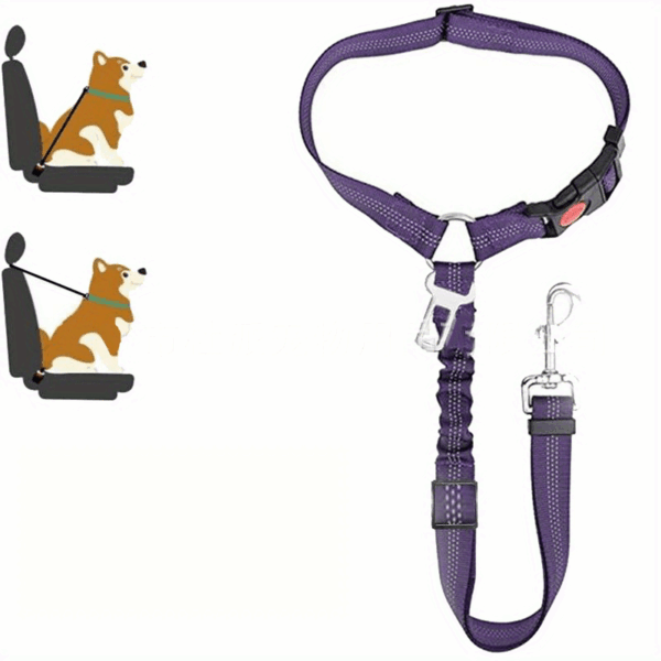 1pc Premium Dog Car Safety Seat Belt - Adjustable, Comfort-Cushioned, Durable Headrest Restraint for Secure Travel - High-Strength Elastic, Quick-Adjust Design for Ultimate Pet Safety - Image 9