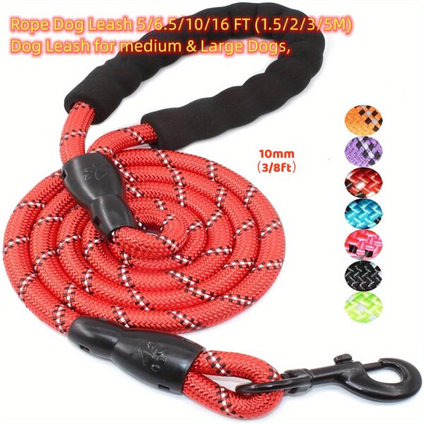 Dog Nylon Leash Lengthened And Reflective Round Rope Small And Medium Cats Dogs Leash Pet Traction Rope - Image 2