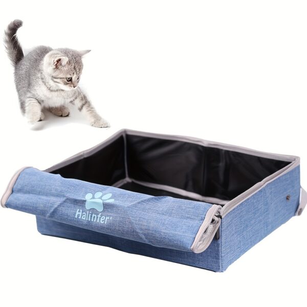 Portable Collapsible Cat Litter Box, Durable And Leak-Proof, Easy To Clean, Compact Design For Travel - Image 3