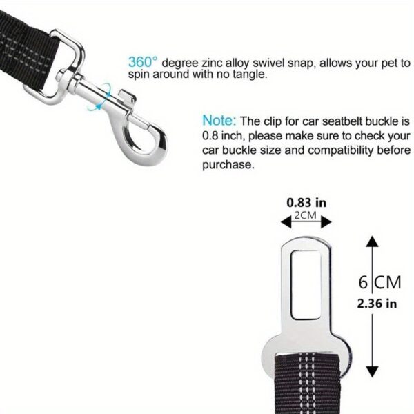 Durable Nylon Dog Seat Belt - Adjustable Car Safety Harness with Leash for Secure Travel - Image 17