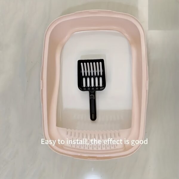 1pc Cat Litter Box, Oversized Semi Enclosed Cat Toilet, Anti Sand Small Kitten Litter Box - Image 18