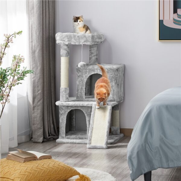 Costoffs 36'' Cat Tree Multilevel Cat Tower with Extra Large Perch & Scratching Posts & Scratching Board for Indoor Cats/ Kittens - Image 2