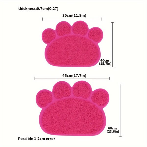 1pc Pet Cat Litter Pad With Paw Shape, Cat Litter Box Mat, Cat Bed Toilet Anti-slip Splash-proof Cat Pad - Image 2