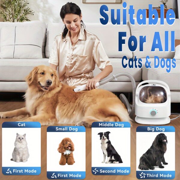 Pet Grooming Kit And Dog Hair Vacuum Cleaner 99% Pet Hair Suction, Silent, High Suction, Large Capacity, Dog Hair Grooming Kit, Dog Hair Brush Vacuum Cleaner, Pet Grooming Tools, Low Noise Dog Hair Remover Pet Grooming Supplies - Image 3