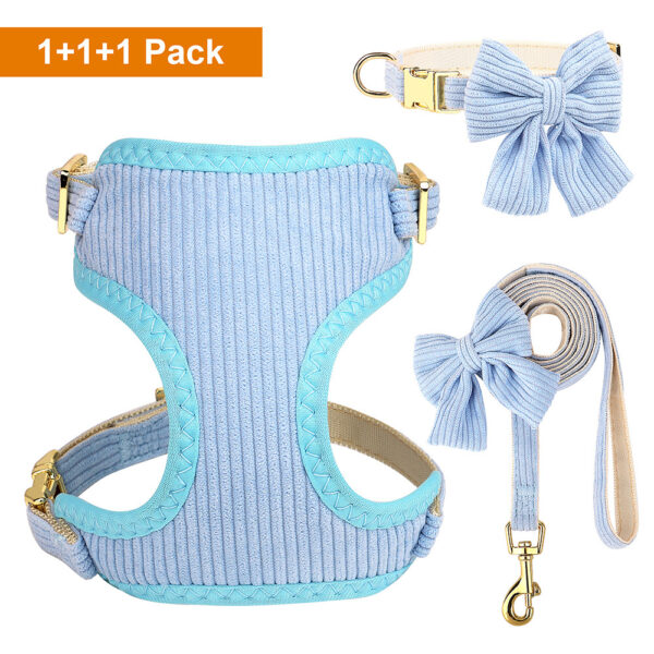 Soft Breathable Dog Collar Harness Leash Set Bowknot Pet Vest Harnesses Adjustable Pet Collars Leads For Small Medium Dogs - Image 14
