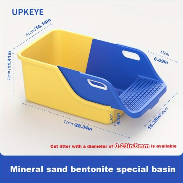 UPKEYE Large Cat Litter Box with Integrated Scoop - Easy Clean, High-Sided, Leak-Proof Design for Multiple Cats - Image 2