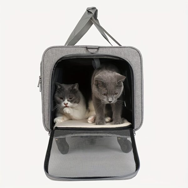 [Extra Large Pet Carrier] Spacious Extra Large Foldable Pet Travel Carrier - Detachable Design, Secure Nylon Trolley Case for Dogs and Cats, Blue, Zipper Closure, Comfortable Wheels for On-the-Go Adventures, Pet Travel Gear | Detachable Pet Carrier | Stur - Image 9