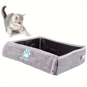 Portable Collapsible Cat Litter Box, Durable And Leak-Proof, Easy To Clean, Compact Design For Travel