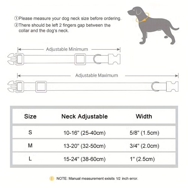 Customizable Floral Print Dog Collar, Durable Nylon Webbing with Padding, Personalized Golden Buckle, Accent for Small to Large Breeds - Image 2