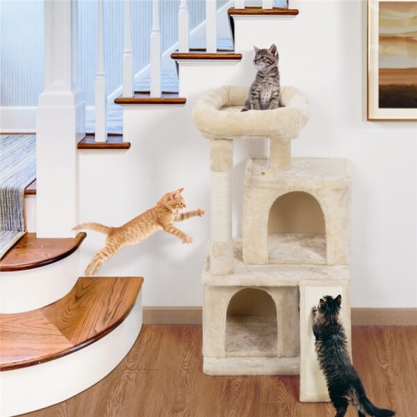 Costoffs 36'' Cat Tree Multilevel Cat Tower with Extra Large Perch & Scratching Posts & Scratching Board for Indoor Cats/ Kittens - Image 12