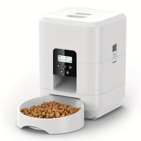For Smart 67.63oz PET Feeder with Memory Function - USB & Battery Powered, Customizable Meal Scheduling, Includes Recording Bowl for Cats and Dogs - Image 10