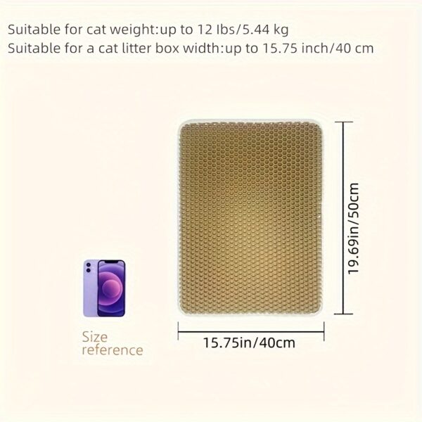 [Popular Choice] Honeycomb Cat Litter Mat, Double-Layer Scatter Control Pad, Waterproof Urine, Washable and Easy to Clean, Phthalate-Free EVA Material, Cat Litter Box, Beautiful - Image 9