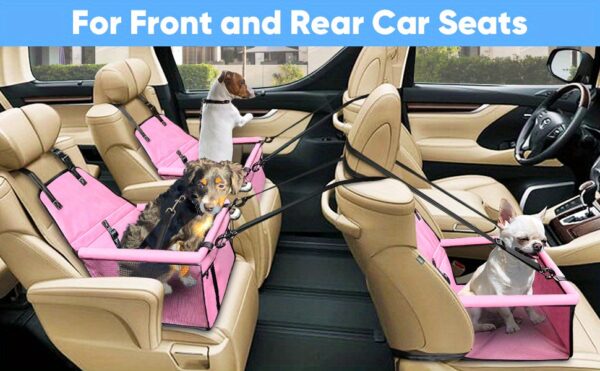 Pet Car Booster Seat For Dog Cat Portable And Breathable Bag With Seat Belt Dog Carrier Safety Stable For Travel Look Out With Clip On Leash With PVC Tube Christmas Gift - Image 21