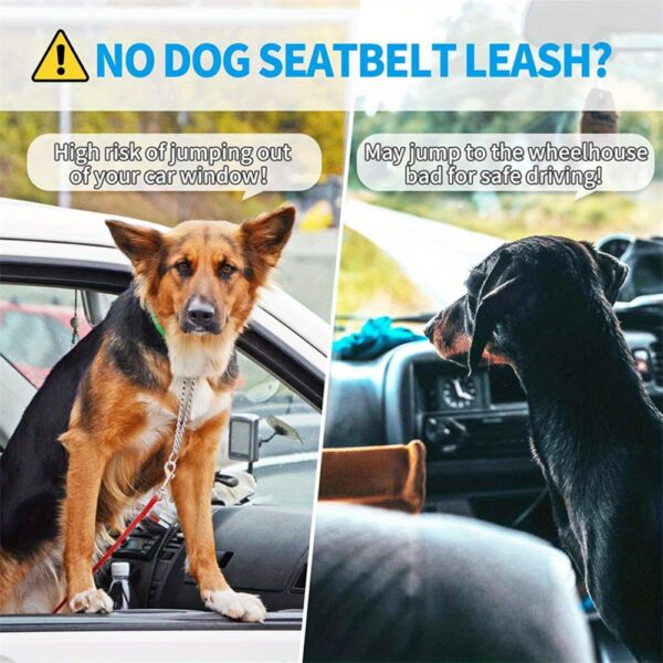 Durable Nylon Dog Seat Belt - Adjustable Car Safety Harness with Leash for Secure Travel - Image 12