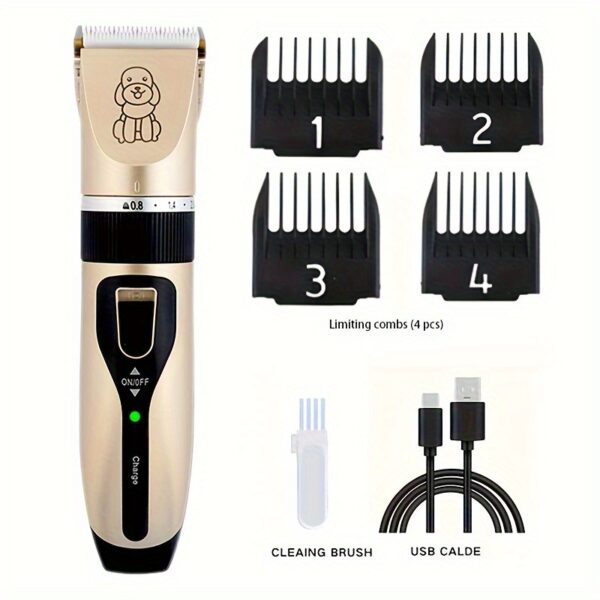 USB Rechargeable Pet Grooming Kit - Electric Hair Trimmer for Dogs & Cats, Low Noise, Portable Clippers - Image 6