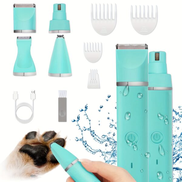 [600mAh Quiet Pet Grooming Kit] Quiet Pet Grooming Kit: Rechargeable Dog & Cat Hair Clippers with Low-Noise Paw Trimmer and Cordless Nail Grinder - USB Powered, 600mAh Battery - Image 9