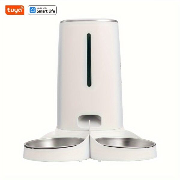 4L High-Capacity Tuya Smart Automatic Pet Feeder - WiFi Remote Control, Up to 10 Meals per Day, 36 Portions per Meal, Timely and Accurate Feeding - Suitable for 0.16-0.47 inch Diameter Dry Food, Single and Double Bowls Options, Perfect for Cats and Dogs - Image 5