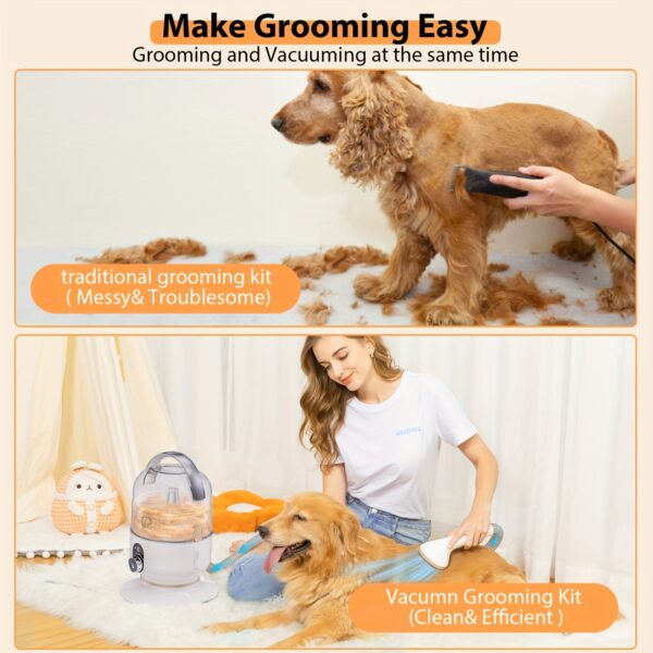 HUFY Pet Grooming Vacuum, Pet Grooming Kit & Vacuum Suction 99% Pet Hair, Dog Vacuum for Shedding Grooming, Low Noise Dog Hair Remover for Shedding Grooming Dogs Cats - Image 5