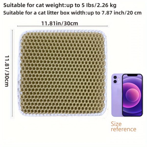Honeycomb Double Layer Cat Litter Trapping Mat, Non-slip Washable Cat Cleaning Mat For Pet Toilet Kennel Litter Box - Image 7