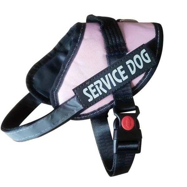 1pc Service Dog Vest Harness with Handle, Adjustable Polyester Pet Carrier for Outdoor Use, Graphic Pattern, No Battery Required, Outdoor Pet Gear | Reflective Dog Vest | Sturdy Handle Feature - Image 5