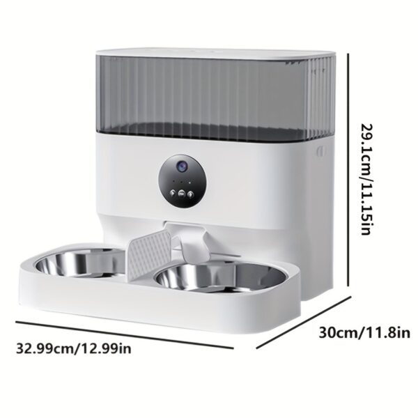 Large Capacity Automatic Dog Feeder, WiFi Cat Food Dispenser, with 1080P Camera, Can Feed 2 Cats and Dogs, 1.32gal Pet Feeder, APP Control, Two-way Audio, Dual Power, Three Versions, Ideal Gift for Pet Owners Does not include battery and adapter - Image 2