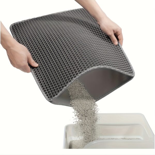 [Popular Choice] Honeycomb Cat Litter Mat, Double-Layer Scatter Control Pad, Waterproof Urine, Washable and Easy to Clean, Phthalate-Free EVA Material, Cat Litter Box, Beautiful - Image 4