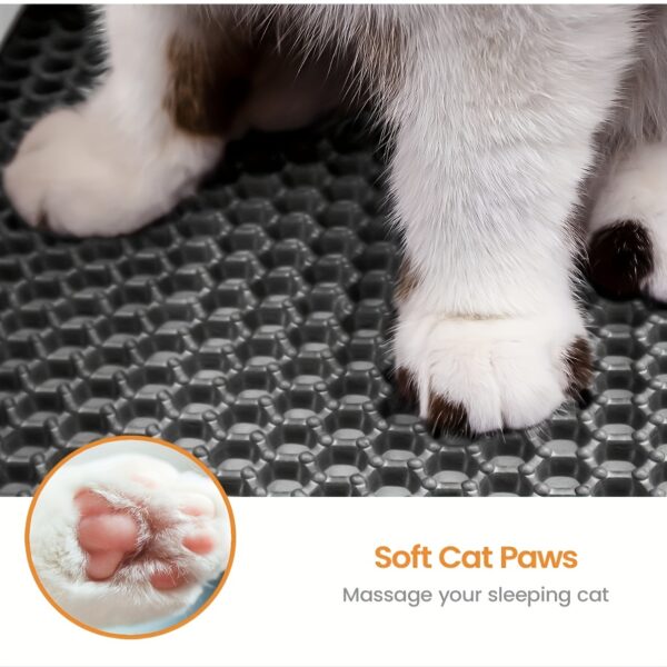 [Popular Choice] Honeycomb Cat Litter Mat, Double-Layer Scatter Control Pad, Waterproof Urine, Washable and Easy to Clean, Phthalate-Free EVA Material, Cat Litter Box, Beautiful - Image 8