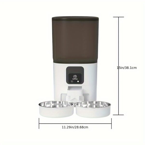 7L Large Capacity PAPIFEED Intelligent Automatic Pet Feeder - WiFi Enabled, Timing Dosing, Double Bowl Design for Cats and Dogs - Convenient, Stress-Free Pet Care Solution - Image 3