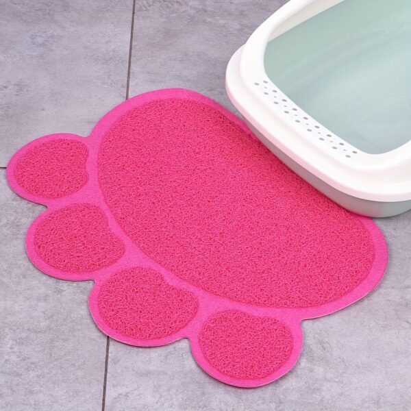 1pc Pet Cat Litter Pad With Paw Shape, Cat Litter Box Mat, Cat Bed Toilet Anti-slip Splash-proof Cat Pad - Image 8