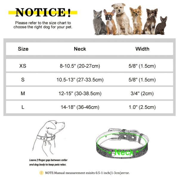 Bling Customized Dog Collar Anti-Lost Glitter ID Dog Collar Adjustable Pet Puppy Collar For Small Medium Dog Ji Doll Pug - Image 2
