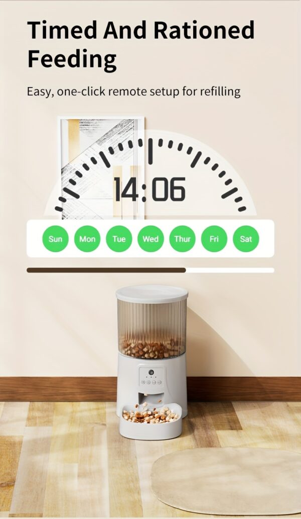Intelligent Automatic Cat Feeder, 4 Liter Timed Cat Dry Food Dispenser, Timed Dosing, Anti Clogging, Automatic Pet Feeder for Cats and Dogs, Automatic Cat and Dog Feeder, Ideal Gift for Cat Owners - Image 16