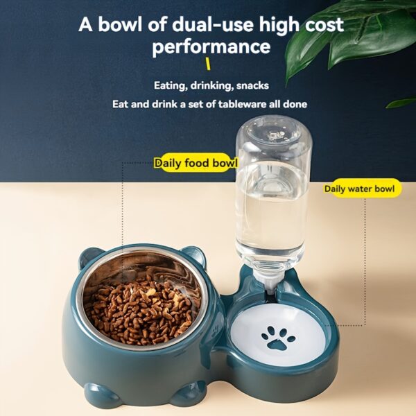 Automatic Pet Feeder & Water Dispenser Set - Non-Electric, Dual Bowl Design for Cats and Dogs - Image 8