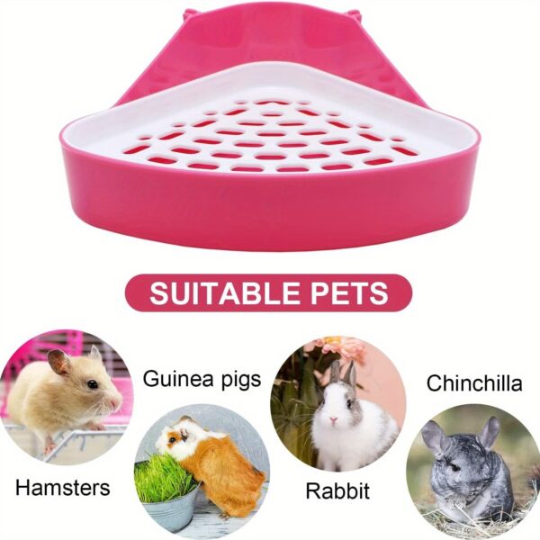 3pcs pieces of pet toilet small animal cat litter tray corner suitable for hamster, guinea pig, ferret, sand rat pet toilet - Image 10