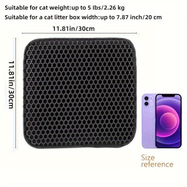 Honeycomb Double Layer Cat Litter Trapping Mat, Non-slip Washable Cat Cleaning Mat For Pet Toilet Kennel Litter Box - Image 3