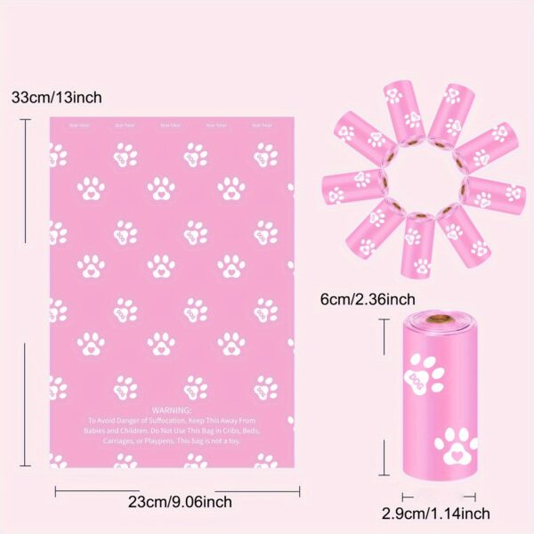 300-Count Lavender-Scented Polyethylene Dog Waste Bags with Leak-Proof Design, Pink Pet Poop Bag Dispenser, Ideal for Dog Walking & Cat Litter Cleanup - Image 2