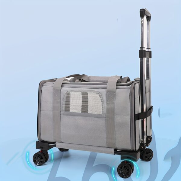 Cat And Dog Carrier With Detachable Wheels - Airline Approved Rolling Carrier For Small Pets And Cats - Foldable Pet Travel Bag - Image 3