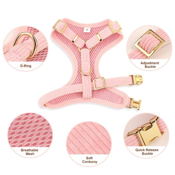 Soft Breathable Dog Collar Harness Leash Set Bowknot Pet Vest Harnesses Adjustable Pet Collars Leads For Small Medium Dogs - Image 4