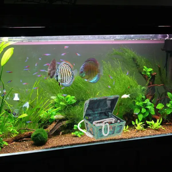 2025 New Treasure Chest Shaped Aquarium Air Action Ornament Fish Tank Aquascaping Decor - Image 33