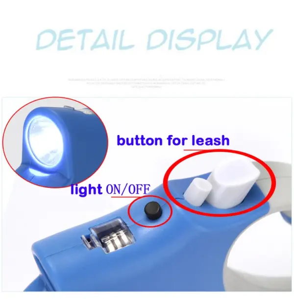 Retractable Dog Leash with LED Flashlight Detachable Dog Puppy Cat Traction Rope Belt Dog Leash  For Dogs - Image 16
