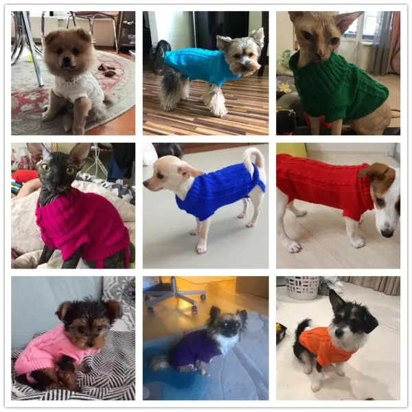 Dog Clothes For Large Small Dogs Jacket Cat Clothing For Pet Dog Sweater Dogs Coat Chihuahua knitted Pure Shirt Cat Vest Costume - Image 21
