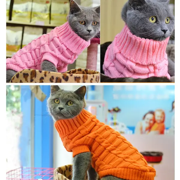 Dog Clothes For Large Small Dogs Jacket Cat Clothing For Pet Dog Sweater Dogs Coat Chihuahua knitted Pure Shirt Cat Vest Costume - Image 4