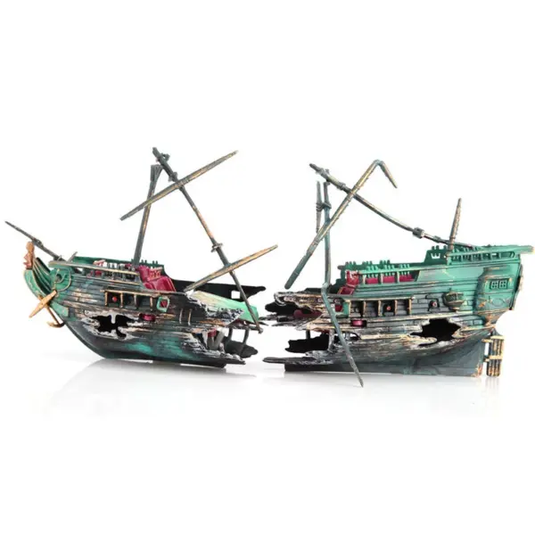 Künstliche Aquarium Ornament Luft aerobe Gerät Dekor Split Schiffs wrack Segelboot versenkt Schiff Aquarium Aquarium Dekoration - Image 4
