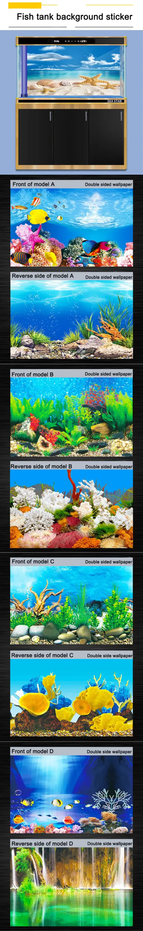 Aquarium Hintergrund Dekoration Aufkleber Aquarium Landschaft Aufkleber Poster Hintergrund für Aquarium Ozean Pflanze Aquascape Malerei - Image 15