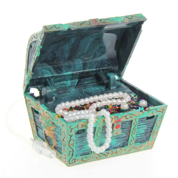 2025 New Treasure Chest Shaped Aquarium Air Action Ornament Fish Tank Aquascaping Decor - Image 5