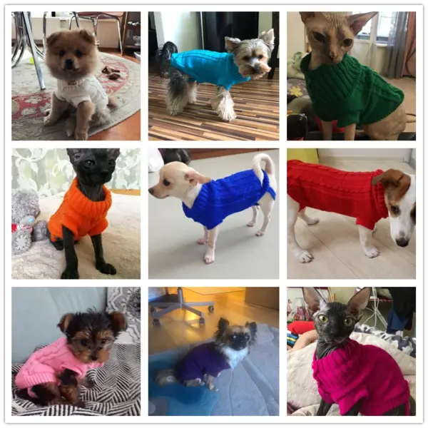 Dog Clothes For Large Small Dogs Jacket Cat Clothing For Pet Dog Sweater Dogs Coat Chihuahua knitted Pure Shirt Cat Vest Costume - Image 2