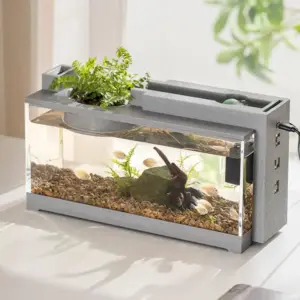 Kreative kleine Aquarium Aquarium Kit eingebaute Sauerstoff Bar USB Mute Filter multifunktionale Büro Desktop Home Ornamente