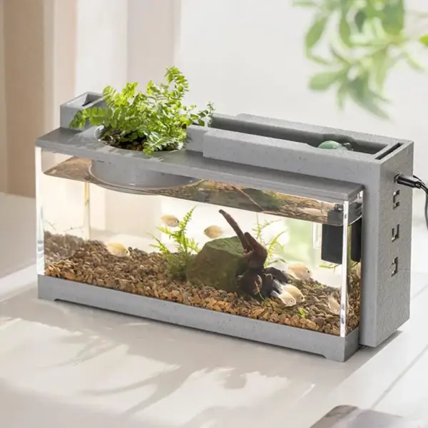 Kreative kleine Aquarium Aquarium Kit eingebaute Sauerstoff Bar USB Mute Filter multifunktionale Büro Desktop Home Ornamente